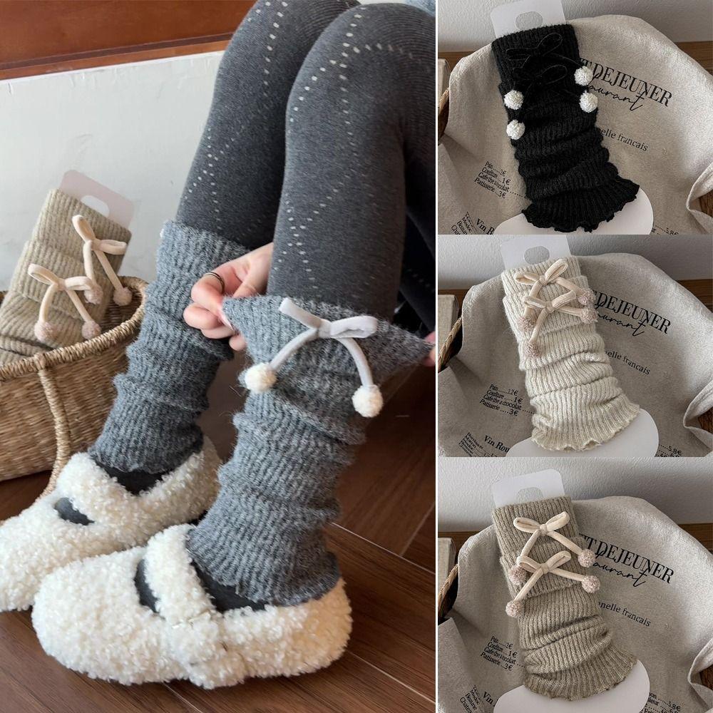 Thickened Knitted Foot Cover Solid Color Crochet Socks Boot Cuffs Spring, Autumn and Winter