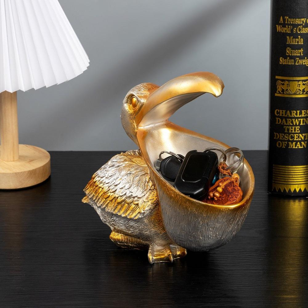 Resin Toucan Pelican Sculpture Decoration Storage Key Candy Storage, European Creative Animal Design