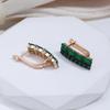Kinel Green Opal Zircon Luxury Earrings For Women Black Plating Rose Gold Color Fine Jewelry