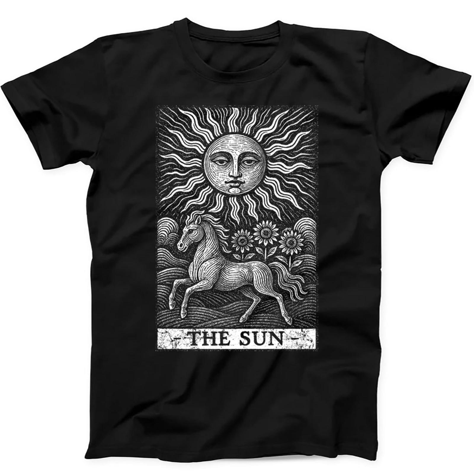 

The Sun The Horse Tarot Card Best Seller Wierd Funny Gift Tee Black T Shirt 462 5XL різнокольоровий