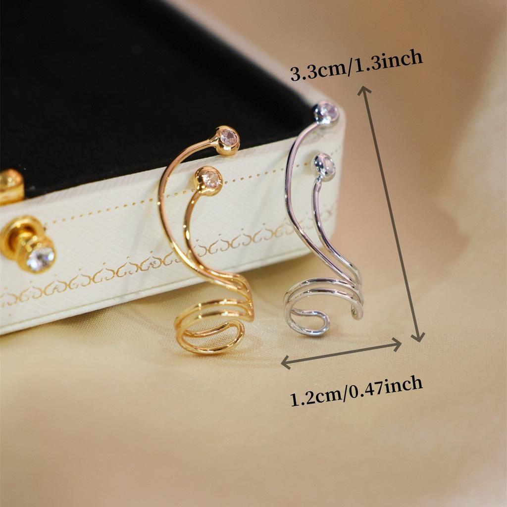 1PC Bent Zircon Ear Bone Clip Inlaid with Synthetic Zircon for Women's Fashionable and Elegant Temperament Ear Hook