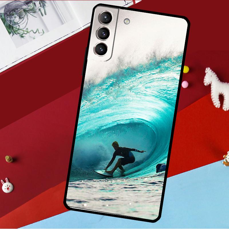 Surfer Surf Hang Loose Shak Case For Samsung Galaxy S23 S22 S21 Ultra S20 FE S9 S10 Note 10 Plus Note 20 Ultra Cover