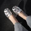 Fashion NEW Summer Women Sandals Patent Leather Shoes for Women Round Toe Low Heel Shoes Narrow Band Bcukle Strap Shoes Weave Sandals