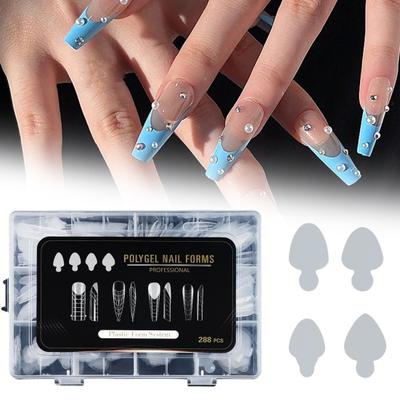 Yousheng 288 Pezzi/Scatola Set Unghie Finte Facili da Rimuovere Estensione Facile da Usare Vestibilità Perfetta Unghie Finte per Manicure Fai-da-te