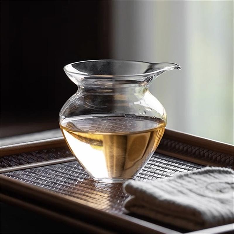 Japanese Style 220ML Fukubukuro High Borosilicate Glass Fair Cup Tea Pitcher Chahai Serving Teacup Kung Fu Tea Set Teaware