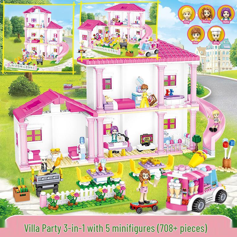 Chao Bao Girls' Castle Puzzle Building Blocks - Children's Birthday Gift