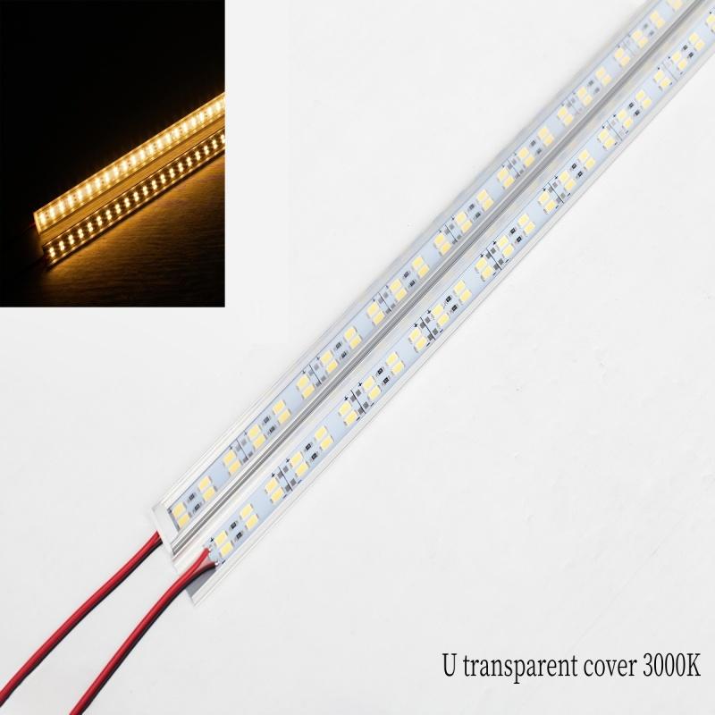 1Pcs Super Bright 72LEDs LED bar DC12V 50cm kitchen storage shelf LED profile aluminum channel rigid strip for indoor lighting