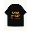 White Oversized T-Shirt Salem 1692 They Missed One Witch Broom Print Casual Summer Top For Women And Girls