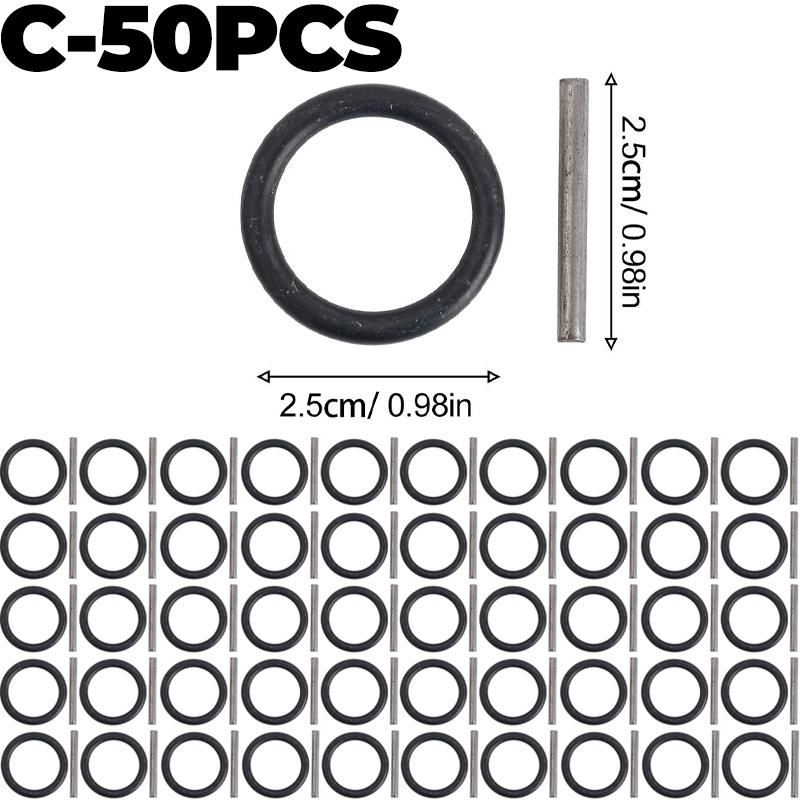 5/50Pcs O Ring Rubber Sealing Washer Black Gasket Oil Resistant High Temperature Ring with Spring Clip Wrench Component Tools