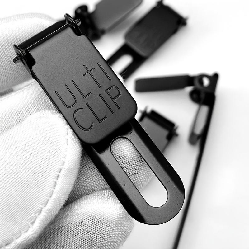 Style Tactique Extérieur Acier Inoxydable Pince de Ceinture UltiClip, Pince en Acier Inoxydable pour Holster, Pince de Ceinture pour Fourreau de Couteau, Pince Arrière Légère