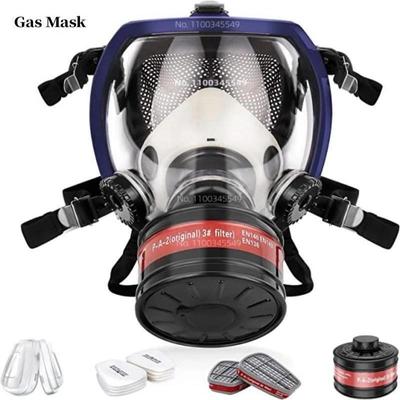 Full Face Respirator Gas Mask 40 Mm Activated Carbon Filter Canister Suitable for Fumes Chemical, Spray Paint, Tactical-survival