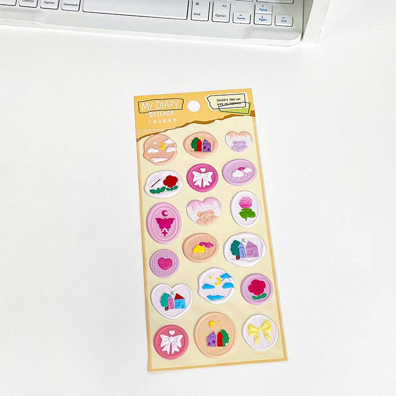 3D Wax Seal Stickers Cartoon 3D Stamp Stickers Envelope Sealing Sticker Invitation Envelope Stickers Decorative Scrapbook DIY