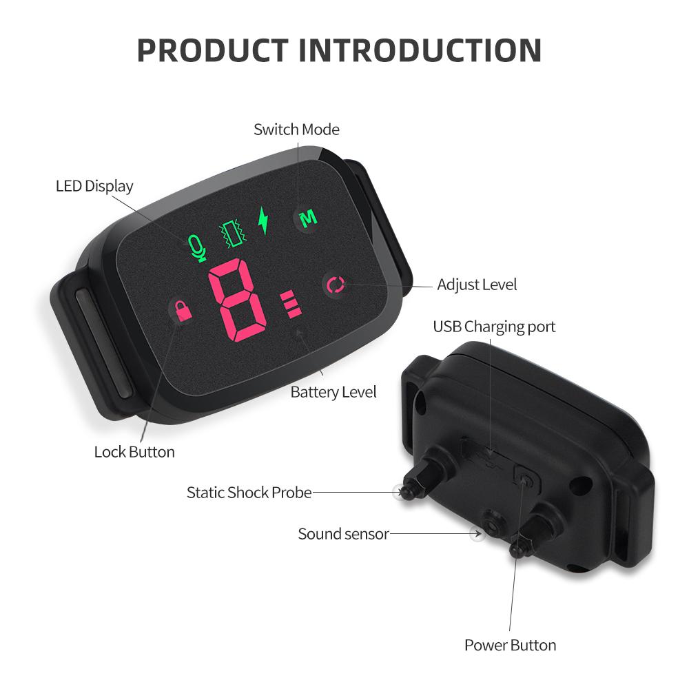 Auto-Control Dog Training Collar Smart HD Digital Display No Remote Automatic Control Collars for Dogs Bark Stopper 4 Modes