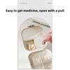 Divided portable jewelry box for travel, double-layer sealed moisture-proof pill storage box