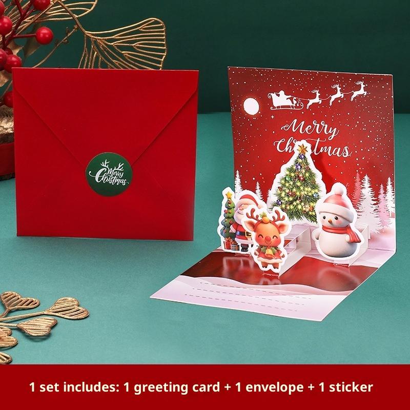 3D Weihnachtskarten zum Falten Frohe Weihnachten Beste Wünsche Karte Weihnachtsgeschenk für Neujahrssegen Dankes-Postkarte Dekoration