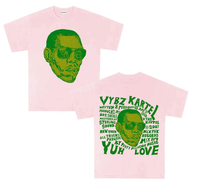 Rapper Vybz Kartel Tour 2025 New Album T Shirts Men's Hip Hop Oversized Short Sleeve T Shirt Fashion High Quality Cotton T-shirt