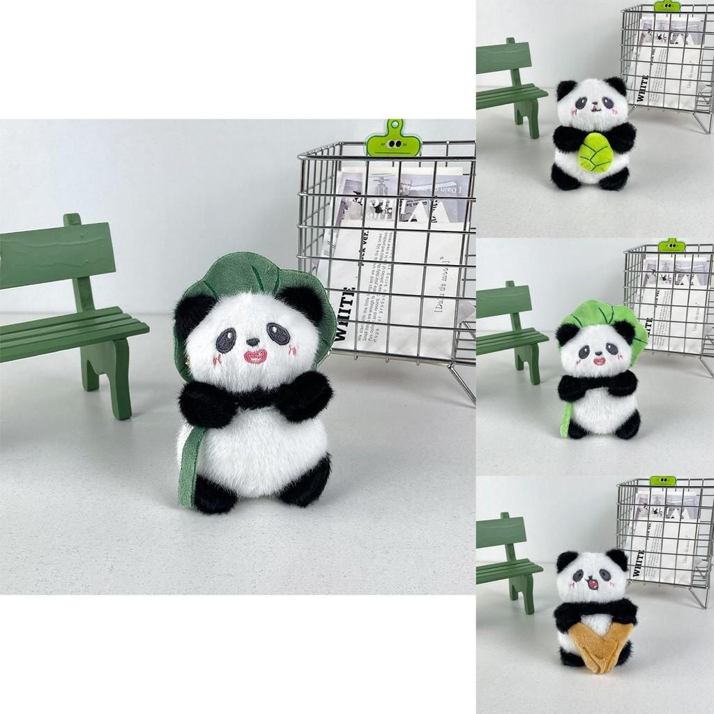 Adorable Plush Panda Keychain Cute Cartoon Animal Pendant Soft Toy With Pp Cotton Filling