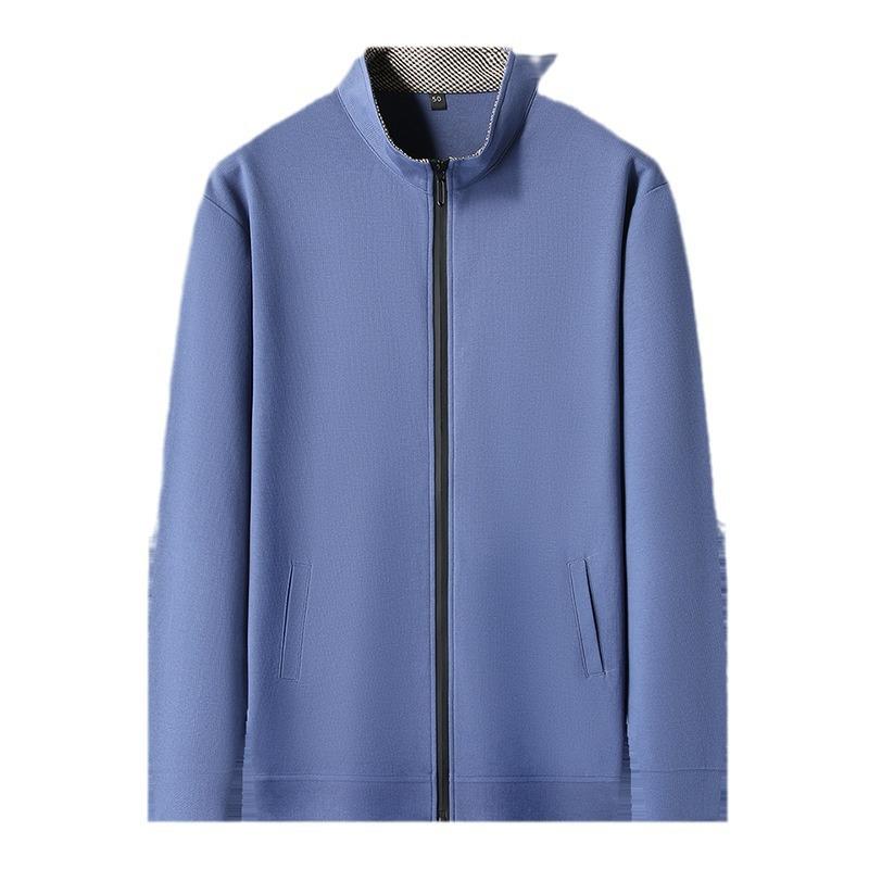 Spring New Young Men's Jacket Korean Style Solid Color Cotton Versatile Loose Stand-up Collar Zipper Sweatshirt for Men