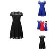 Elegant New Women's Floral Lace Short Sleeve Cocktail Evening Party Mini Dress