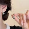 Large Retro 925 Pearl Earrings with Niche Ear Buckles for Women