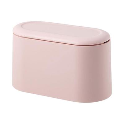Button Plastic Desktop Trash Bin Portable Table Waste Dustbin Lightweight
