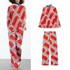 Retro Bowknot Decoration Print Shirts 2183051 Comfortable Print Pajamas Style Pants 2183052