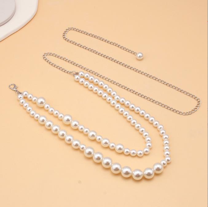 New pearl pendant decorative chain jewelry metal waist chain sexy body chain waist chain