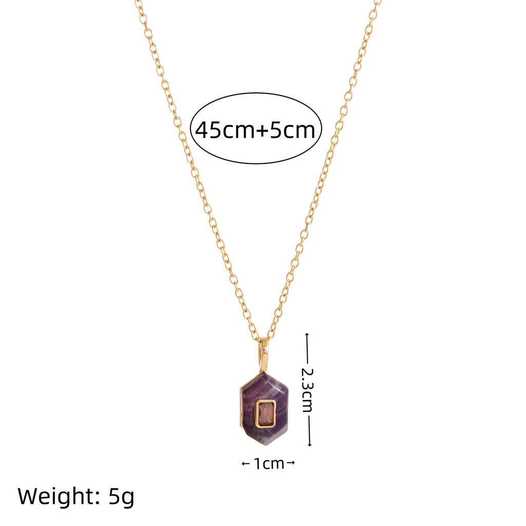 Eco-friendly Natural Stone Hexagonal Energy Necklace for Women