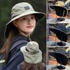 Summer Women Shawl Fisherman Hat Solid Color Plain Color Mesh Air Permeable Ventilated Wide Brim Sun Hat Men Outdoor Hiking Lacing Cap