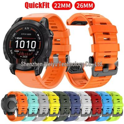 22mm/26mm Quick Release Silicone Band for Garmin Fenix 8/7/6/5 Series