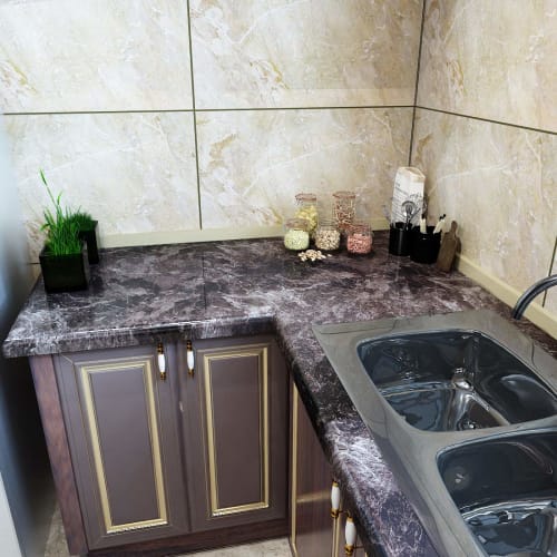 YENHOME Marble Wallpaper Remake Sheet, 60cm X 3m, Removable, Glossy, Cutting Sheet, Self-Adhesive, Wallpaper Repair Sheet, Waterproof, for Kitchens, E