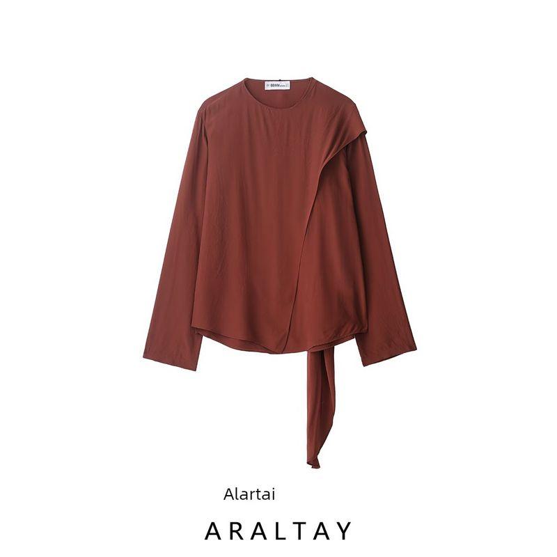 Araltay New Arrival Fashion Style Women's Clothing Fashion All-Match Minimalist Casual Style Bow Tie Neckline Elegant Smock Top