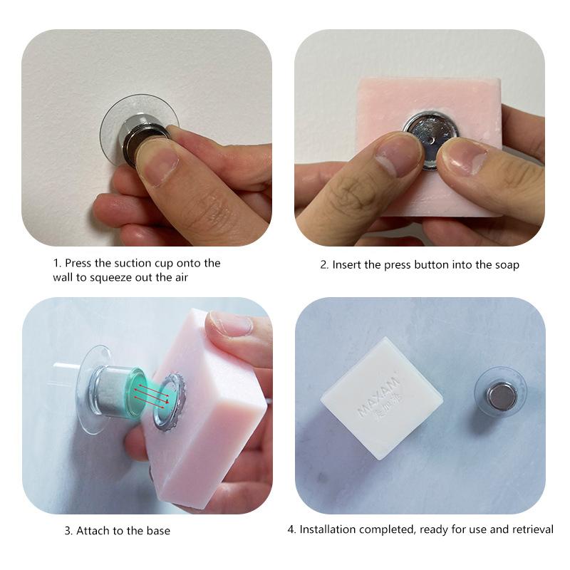 1 Stück Badezimmer Edelstahl Saug Miss Halter Einfacher Magnetischer Seifenhalter Autohalterung Wandmontiertes Regal Hängend