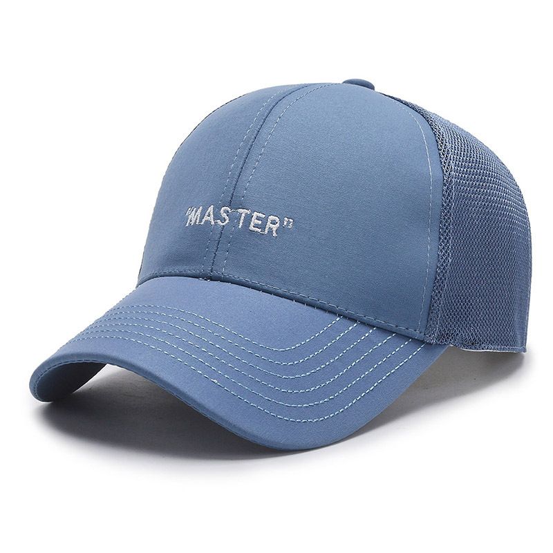 

Hat for Women 2025 New Arrival Mesh Breathable Letters Embroider Baseball Cap Face-Showing Little Korean Style Men Sun-Poof Peaked Cap Blue