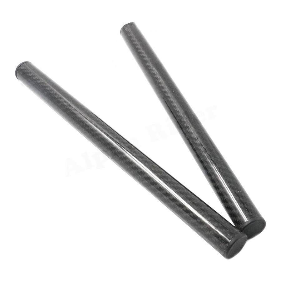 2× Carbon Fiber Bar Diameter 22mm 7/8" Motorcycle Clip-On Grips Tube Handlebars