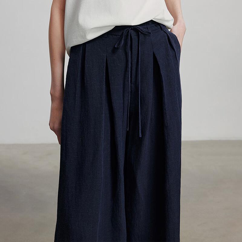 Women's Relaxed Fit Lyocell Linen Wide-Leg Casual Pants