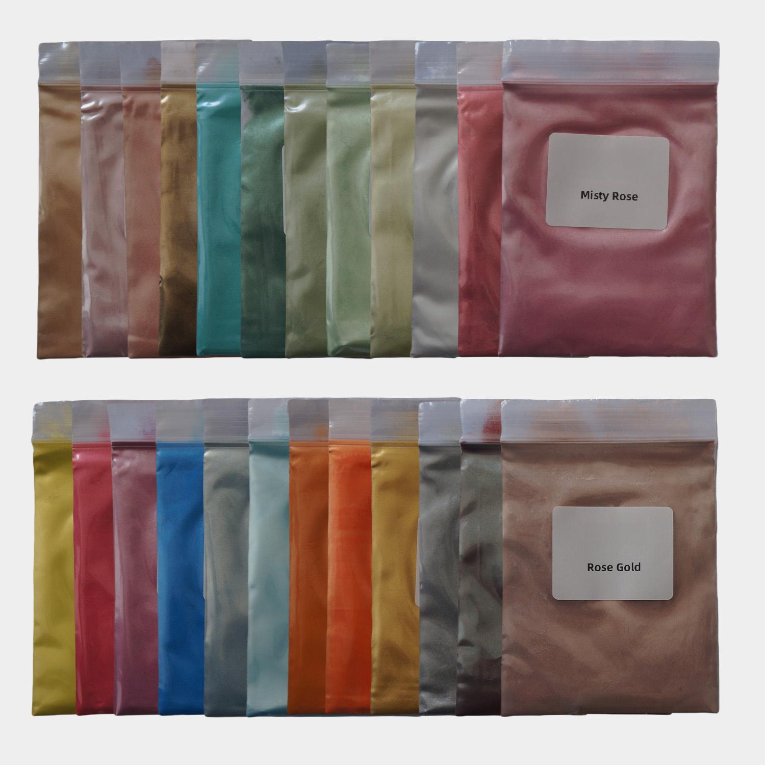 

[24 пакетика порошка мики для эпоксидной смолы] 24 цвета пакетиков по 0,18 унции высококачественной мики для эпоксидной смолы, с мерцающим