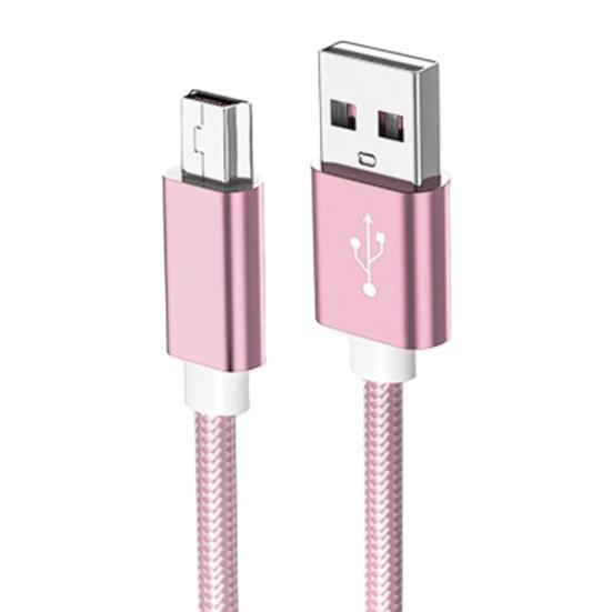 

Cable Compatible Charging Braided Stable High-speed Transfer Shielding Output Anti-winding Widely Wire Mini USB розового золота