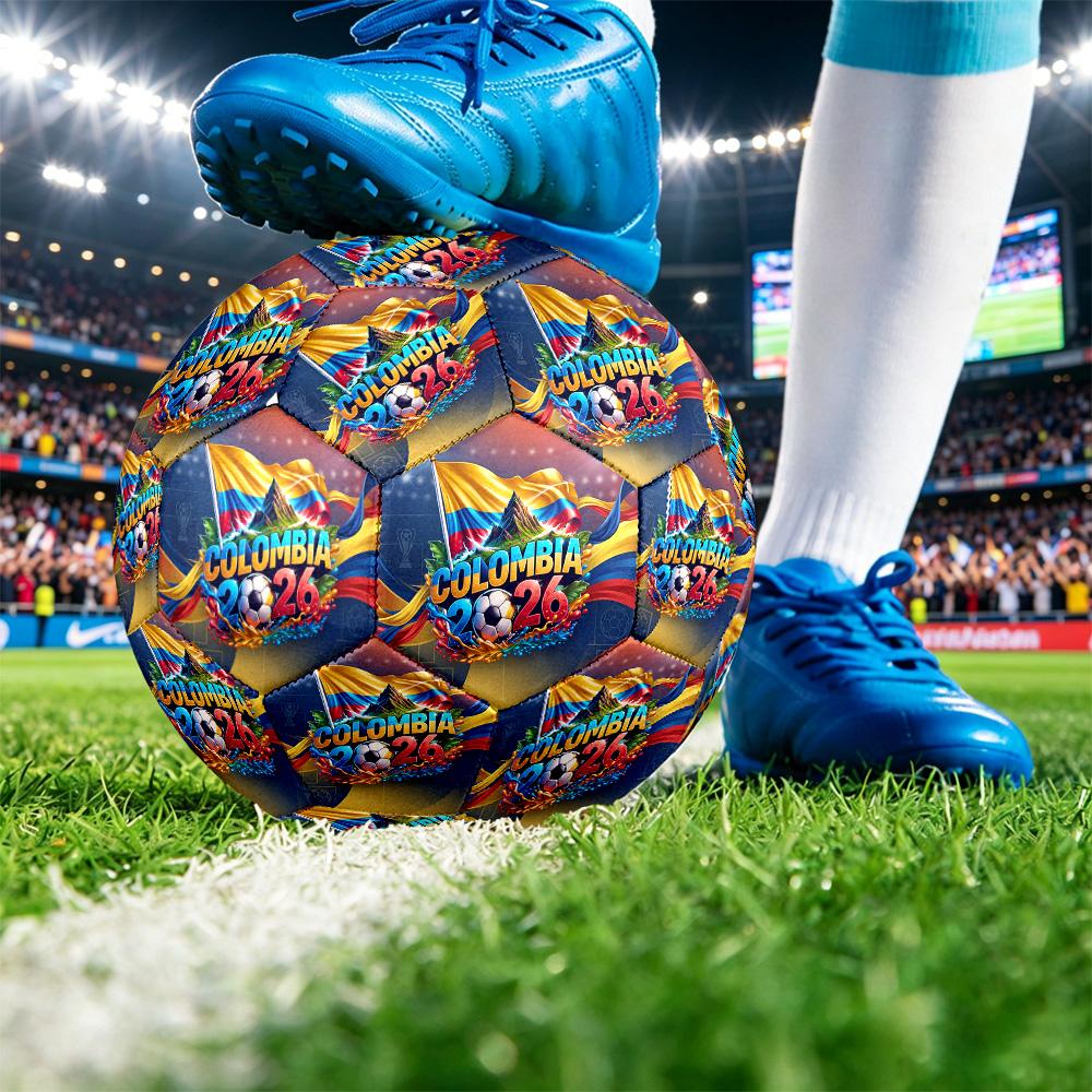 Pallone da Calcio Stampato Colombia Taglia 5 Resistente all'Usura Standard da Allenamento per Adulti Regalo per Appassionati per Partite Sportive Indoor Outdoor