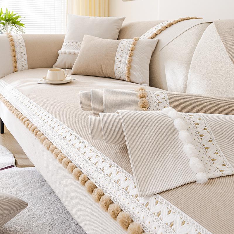 Anti-Cat Scratch Waterproof Urine Barrier  Advanced Sofa Cushion Four Seasons Universal Corduroy Universal Sofa Cushion Ins Wind