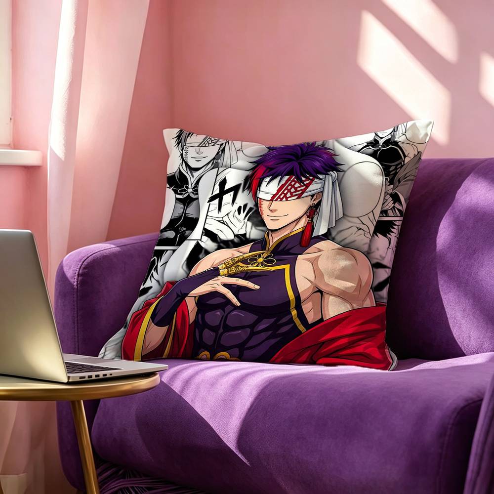 Anime RRecord of Ragnarok Qin Shi Huang Square DoubleSided printed Pillow Case Bedroom Bedside Pillow Sofa Cushion Cover