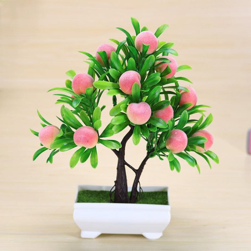 

Искусственное фруктовое дерево Домашний декор Растение Бонсай Маленькое горшечное Пластиковый цветок Дерево с плодами Фортуны Апельсиновое дерево Цветочная декорация Декор комнаты розовый