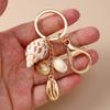 Seashell Keychain, Beach Keychain, Seashell Bag Charm, Cute Starfish Seashells Conch Keyring, For Teens Adults Beach Key Ring