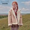 DAVE & BELLA Girls' Faux Suede Hooded Fleece Jacket