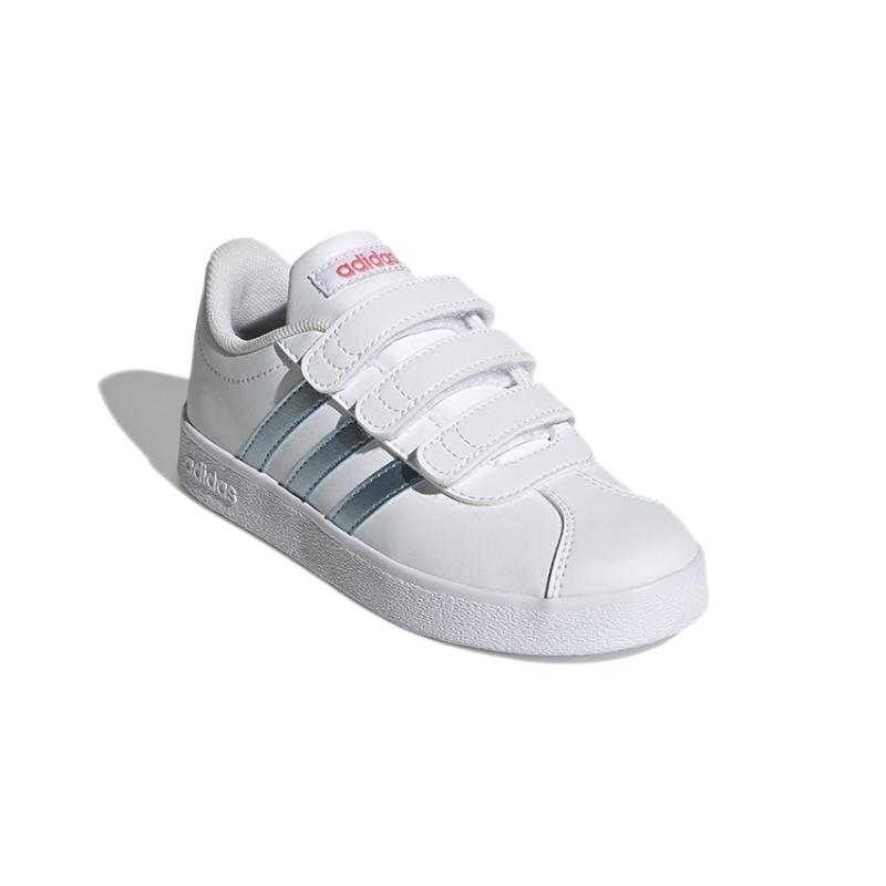 Adidas VL Court 2.0 J 'White Vision Metallic' Sneakers GW2341