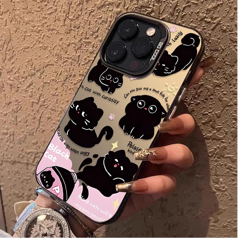 Cartoon Black Cat Case for Xiaomi Redmi Note 14 13 12 11 10 9 8 Pro Plus 14S 12S 11S 10S 9S Redmi 14C 14R 13C 12C 11A Back Cover