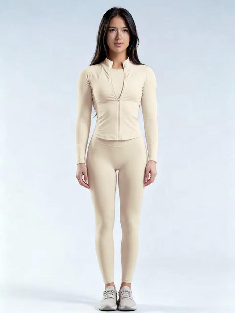 Hohe Taille Schlanke Passform Po-Hebend Yoga und Laufen Zweiteiliges Set
