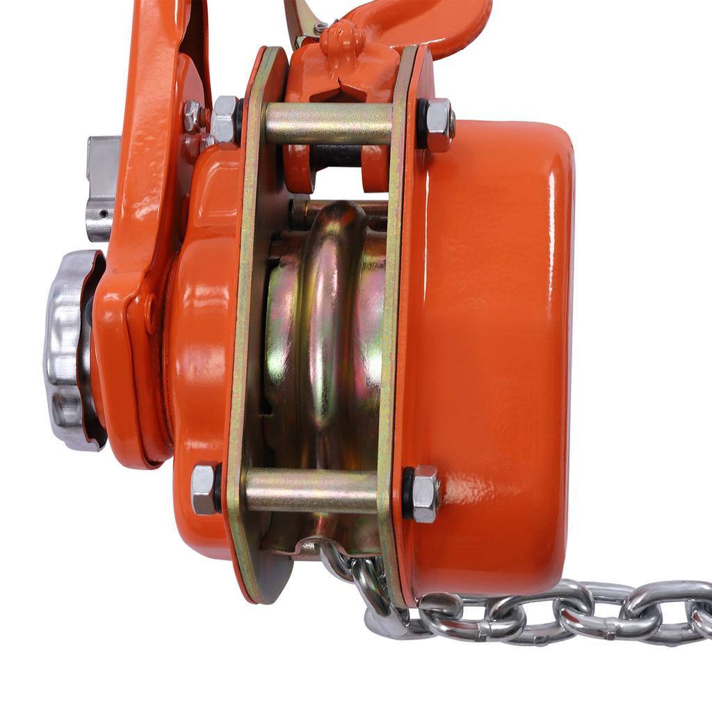 0.75T Manual Chain Hoist, 1650lbs Lifting Capacity 10ft Height, Manganese Steel Lever Hoist for Garage, Workshop, Construction