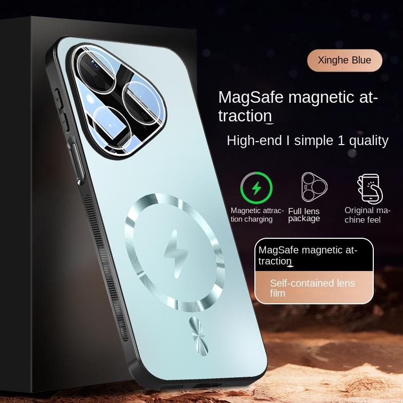 

The TPU material lens full protective case for Huawei Pura 80 80 Pro and 80 Ultra has a magnetic shockproof feature. For Pura 80 синій