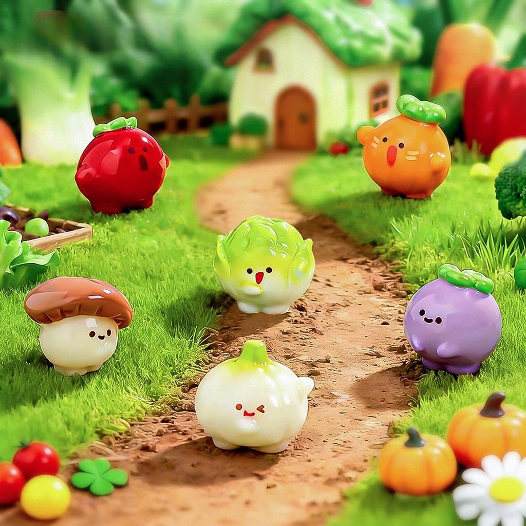 10-30pcs Cartoon Vegetables Tomato Resin Craft Figurine DIY Home Decor Miniature Fairy Garden Bonsai Moss Decoration Accessories